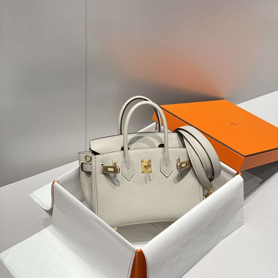 Hermes Mini Birkin Designer Tote Bag Togo Leather 20CM H28407