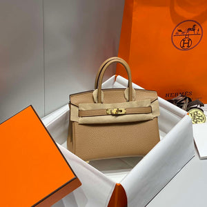 Hermes Mini Birkin Designer Tote Bag Togo Leather 20CM H28408 - Default Title - View 1