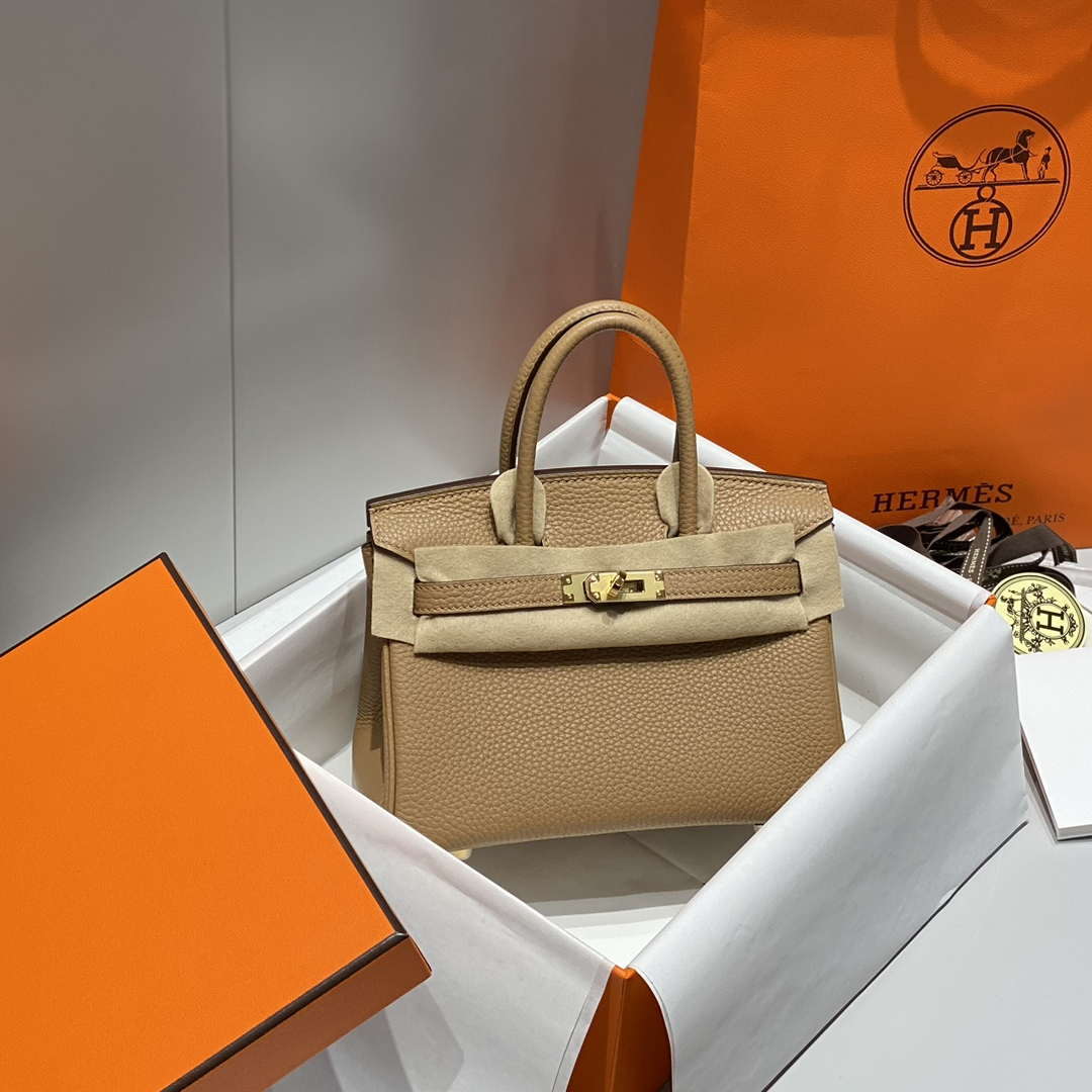 Hermes Mini Birkin Designer Tote Bag Togo Leather 20CM H28408