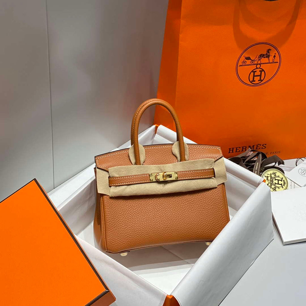 Hermes Mini Birkin Designer Tote Bag Togo Leather 20CM H28409