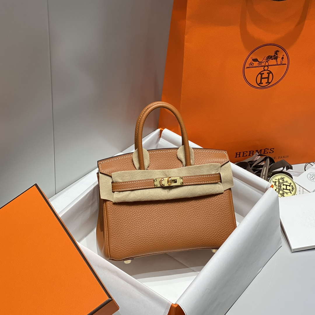 Hermes Mini Birkin Designer Tote Bag Togo Leather 20CM H28409