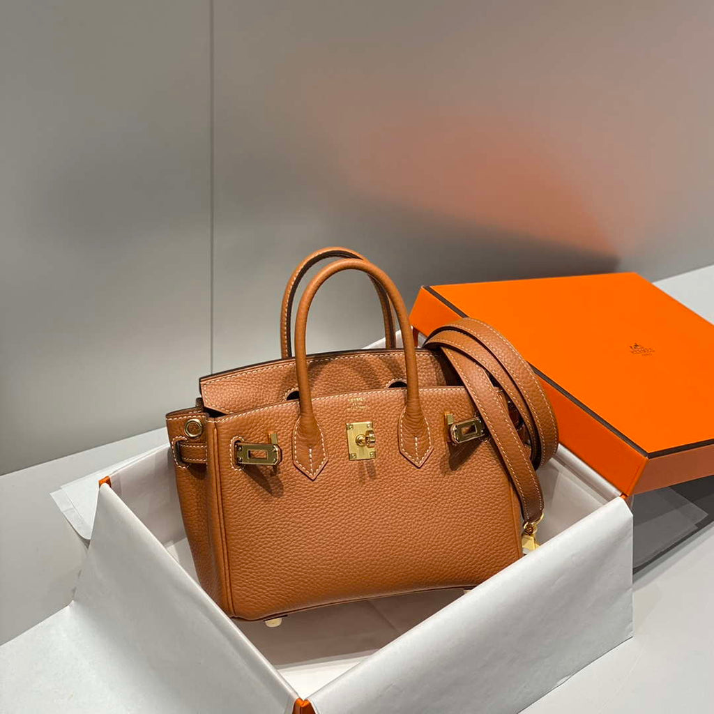 Hermes Mini Birkin Designer Tote Bag Togo Leather 20CM H28409