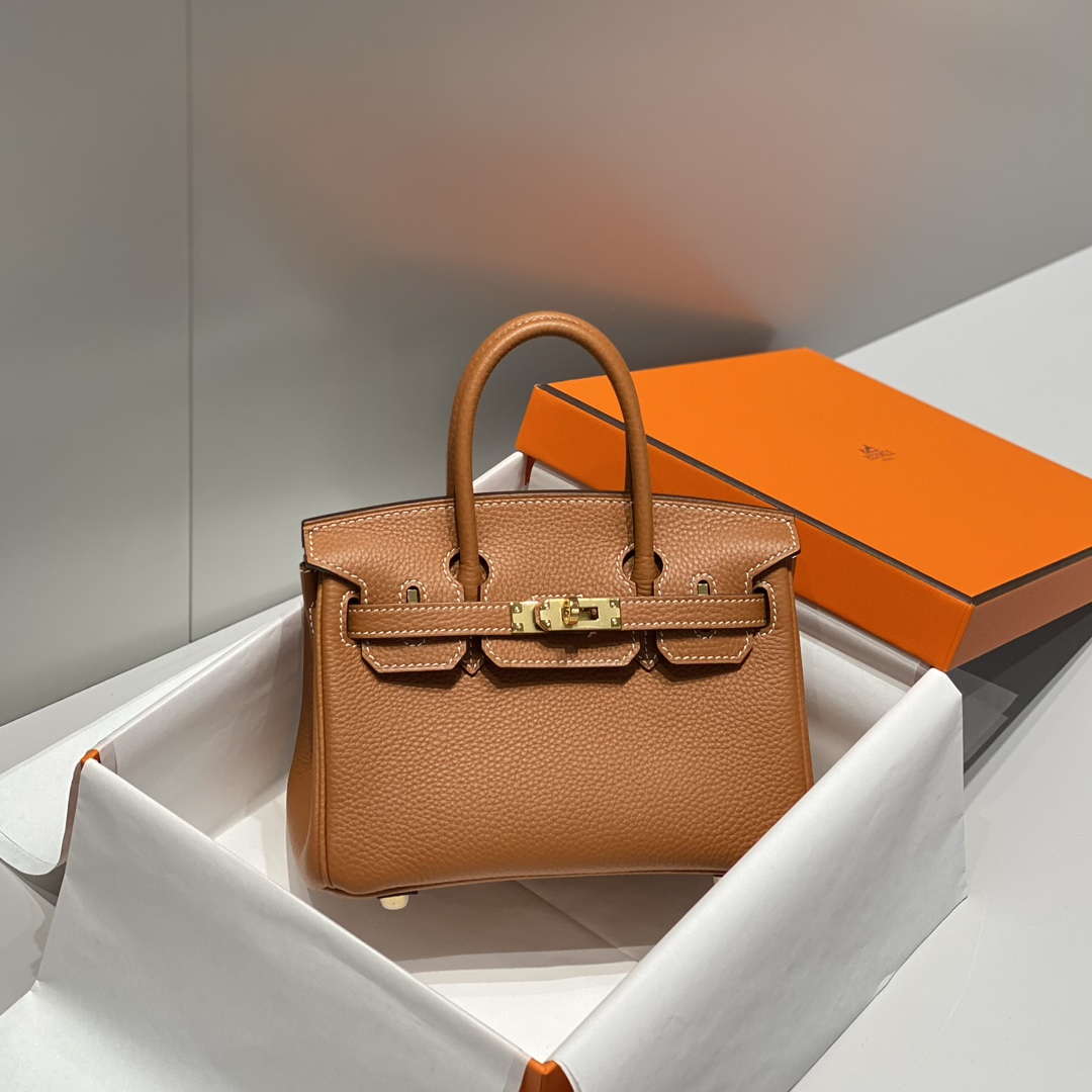 Hermes Mini Birkin Designer Tote Bag Togo Leather 20CM H28409