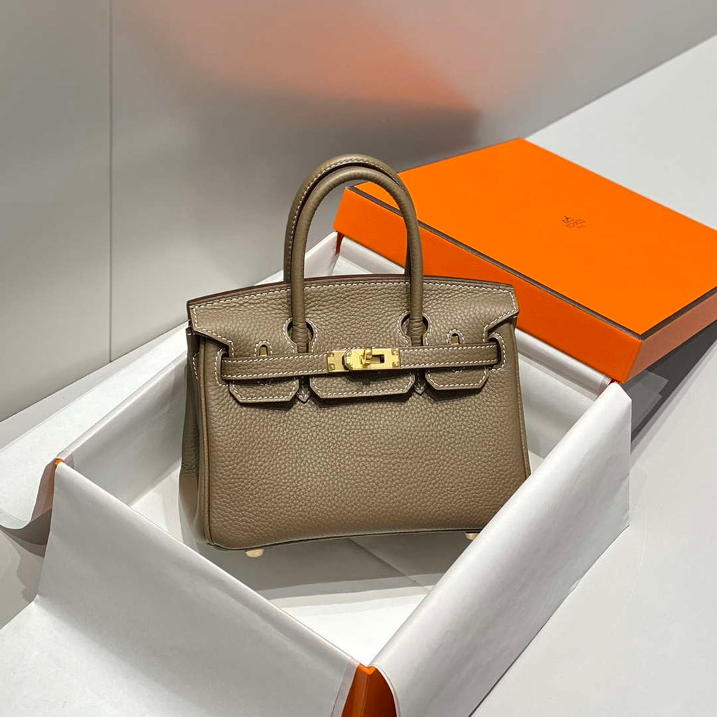 Hermes Mini Birkin Designer Tote Bag Togo Leather 20CM H28410