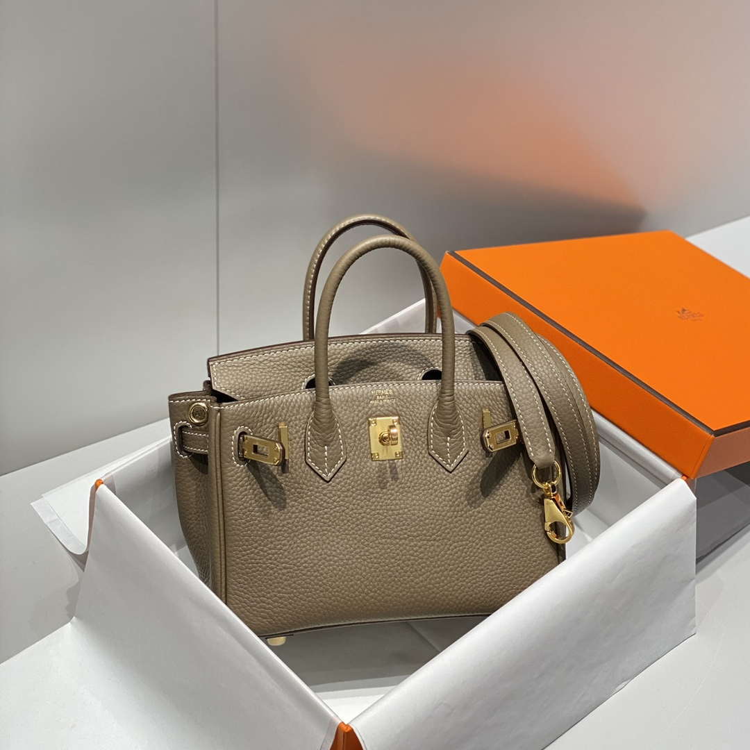 Hermes Mini Birkin Designer Tote Bag Togo Leather 20CM H28410