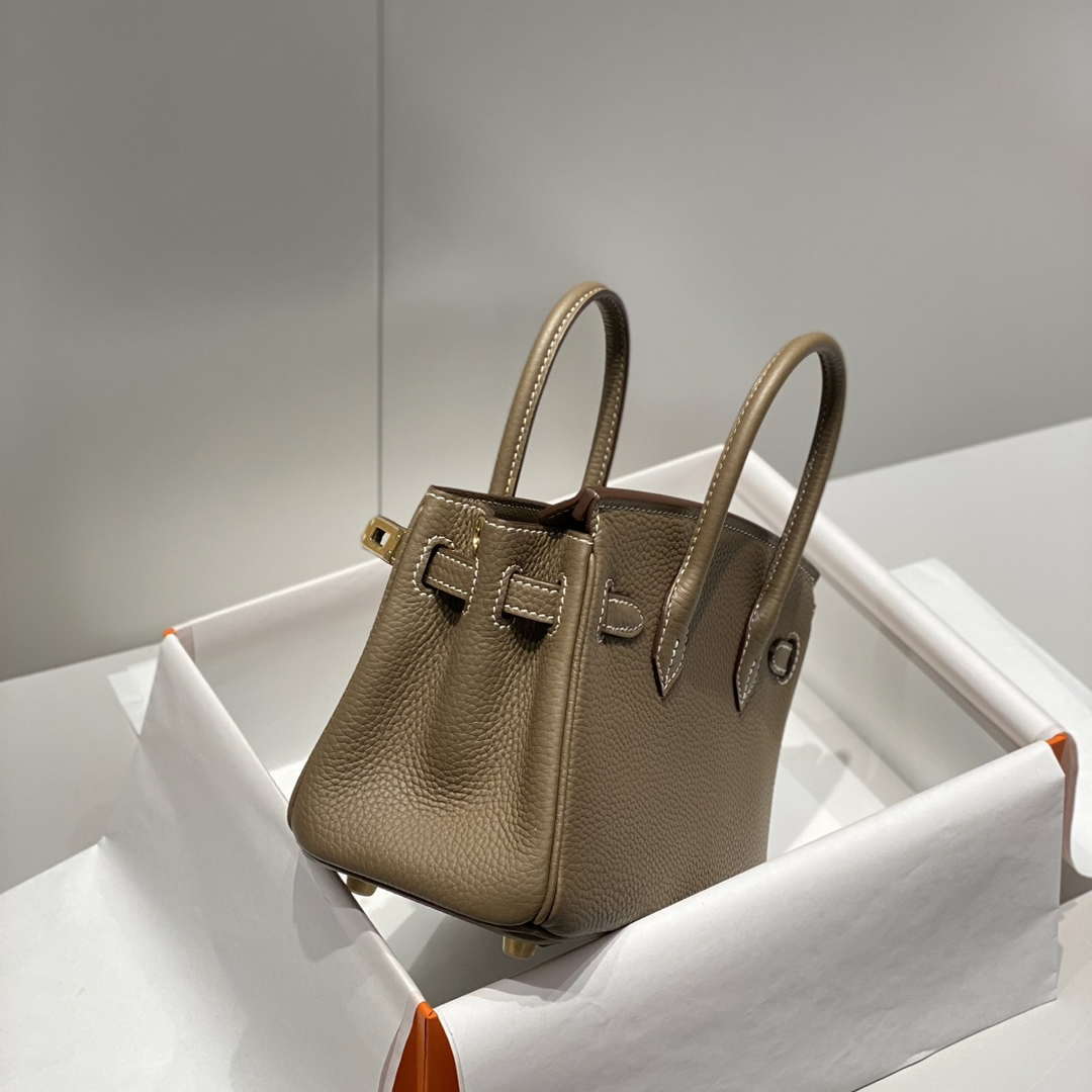 Hermes Mini Birkin Designer Tote Bag Togo Leather 20CM H28410