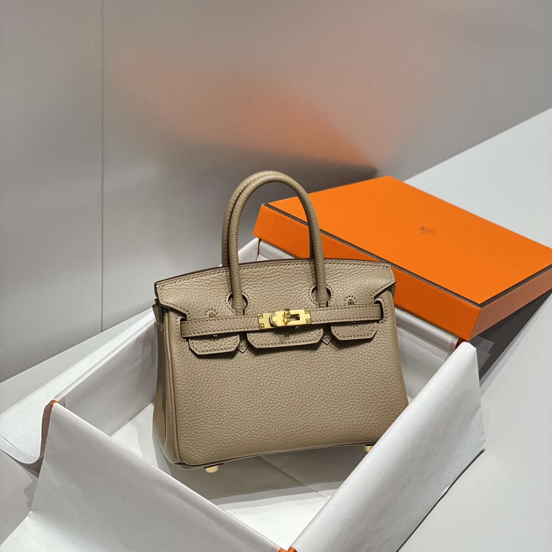 Hermes Mini Birkin Designer Tote Bag Togo Leather 20CM H28411