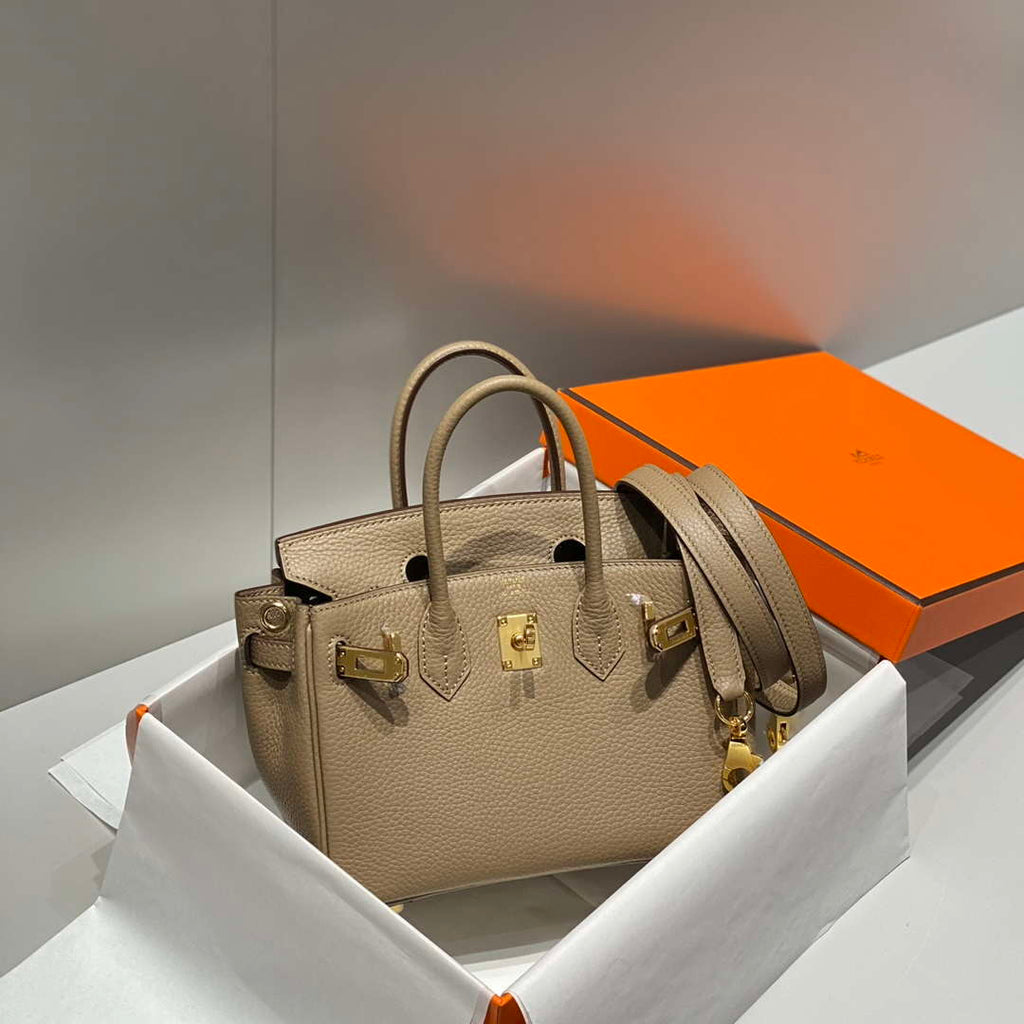 Hermes Mini Birkin Designer Tote Bag Togo Leather 20CM H28411