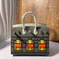 Hermes Mini Birkin Tote Bag Sac Faubourg Gray Matte Alligator Silver Hardware 20CM H28505