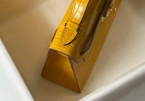 Hermes Mini Kelly Pouchette Crocodile Leather H230233 Yellow - Default Title - View 6