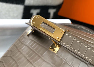 Hermes Mini Kelly Pouchette Crocodile Leather H230237 Oragano - Default Title - View 7
