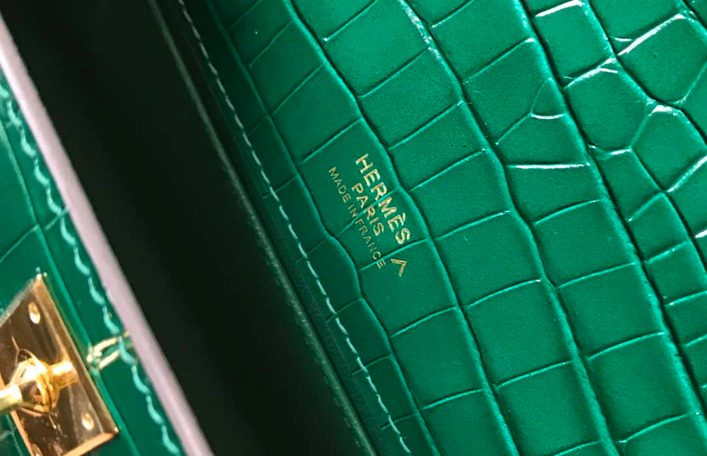 Hermes Mini Kelly Pouchette Crocodile Leather H230238 Green