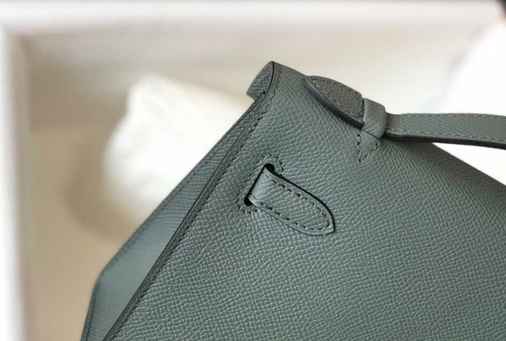 Hermes Mini Kelly Pouchette Epsom Leather H230231 Almond green
