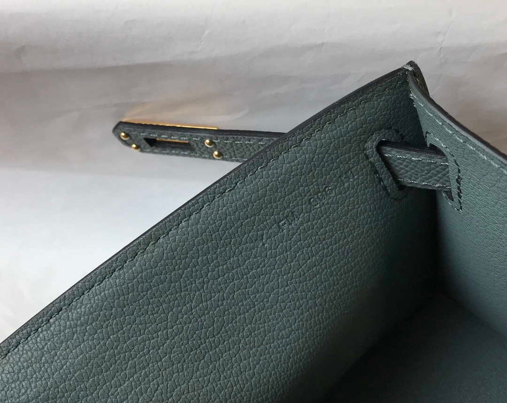 Hermes Mini Kelly Pouchette Epsom Leather H230231 Almond green