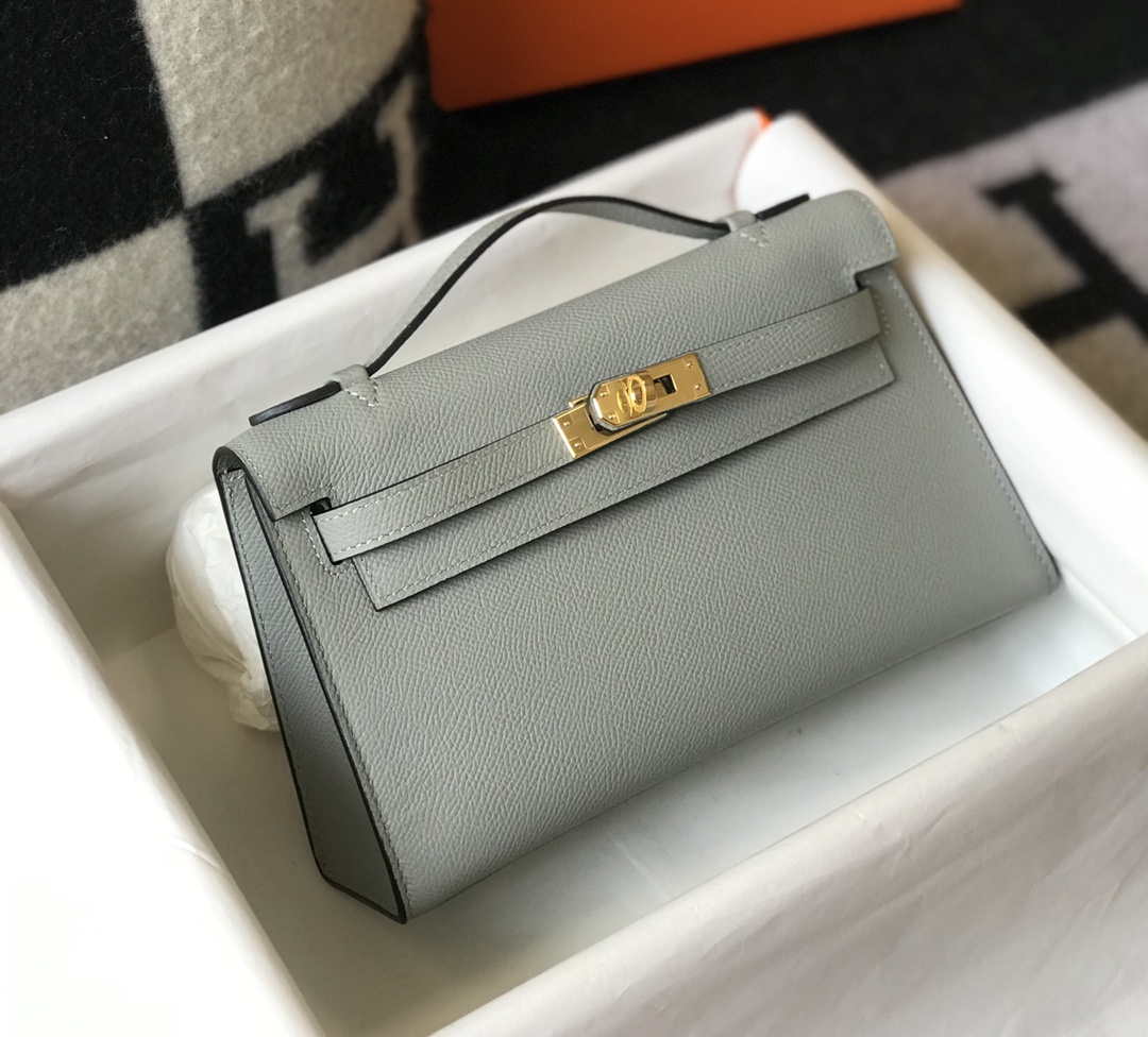 Hermes Mini Kelly Pouchette Epsom Leather H230232 Glacier Blue