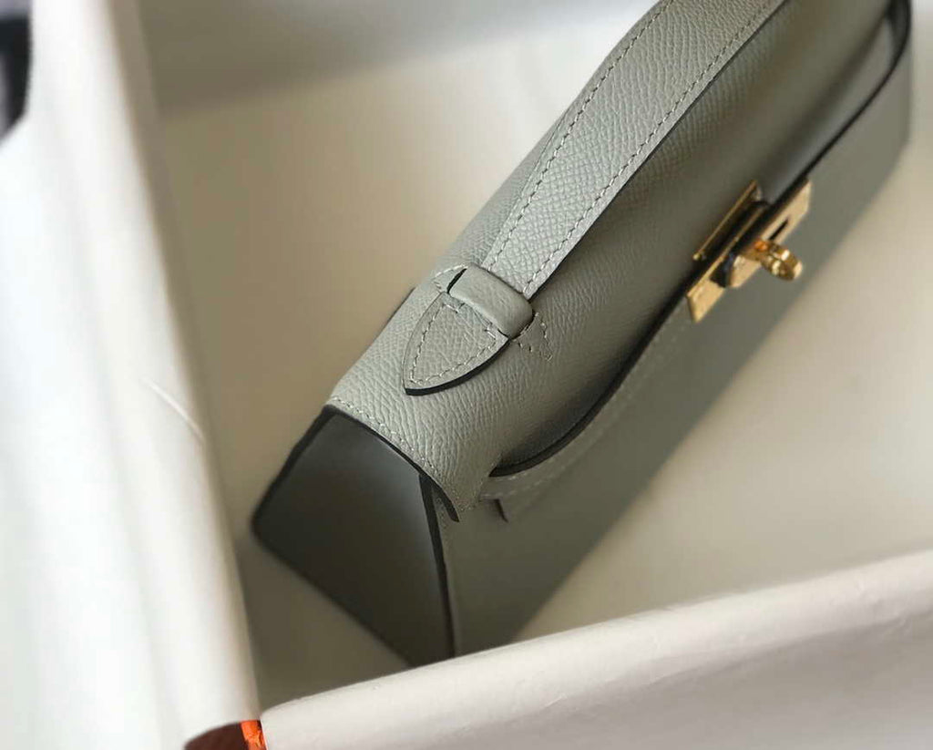 Hermes Mini Kelly Pouchette Epsom Leather H230232 Glacier Blue