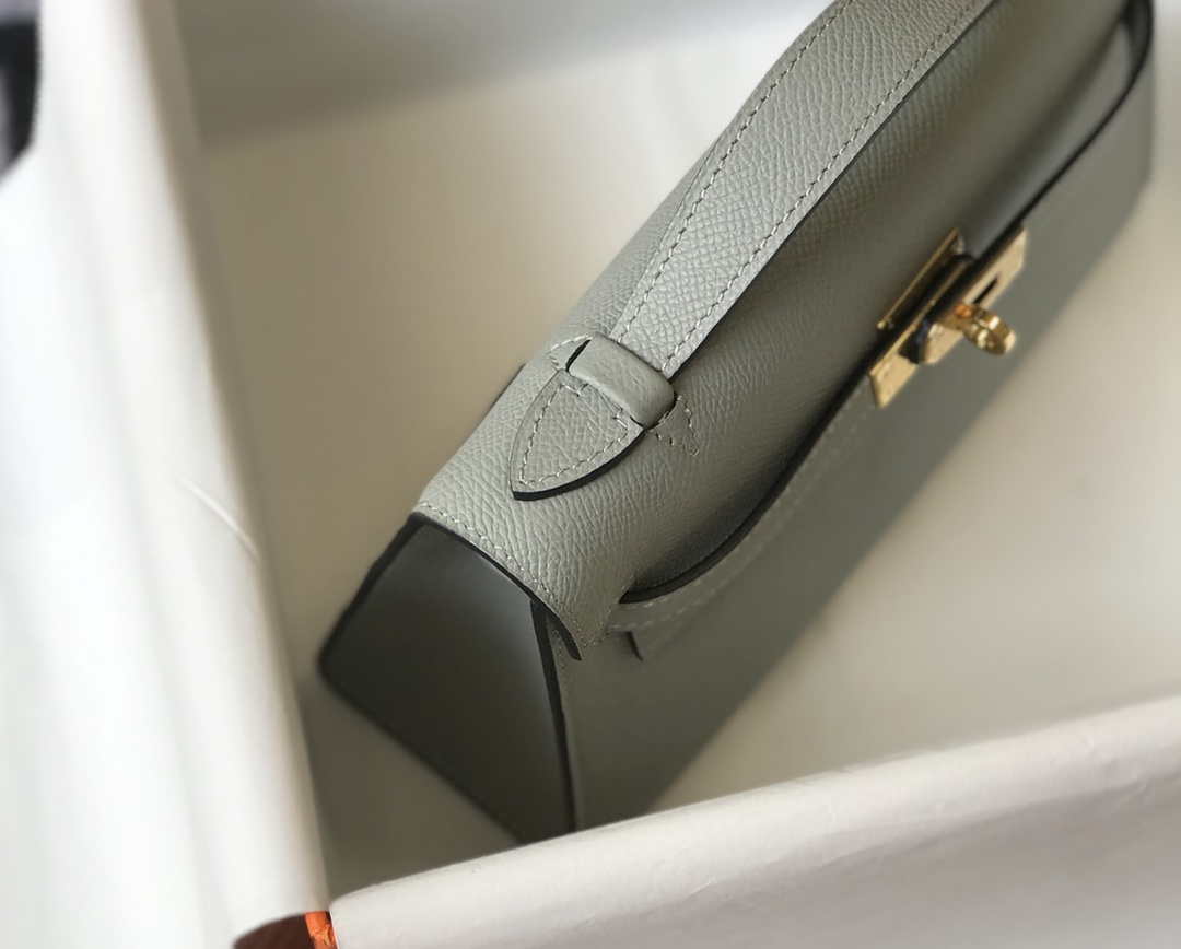 Hermes Mini Kelly Pouchette Epsom Leather H230232 Glacier Blue - Default Title - View 6