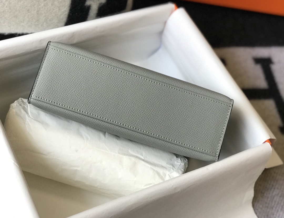 Hermes Mini Kelly Pouchette Epsom Leather H230232 Glacier Blue - Default Title - View 7