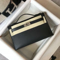 Hermes Mini Kelly Pouchette Epsom Leather H230240 Black Silver - Default Title - View 1