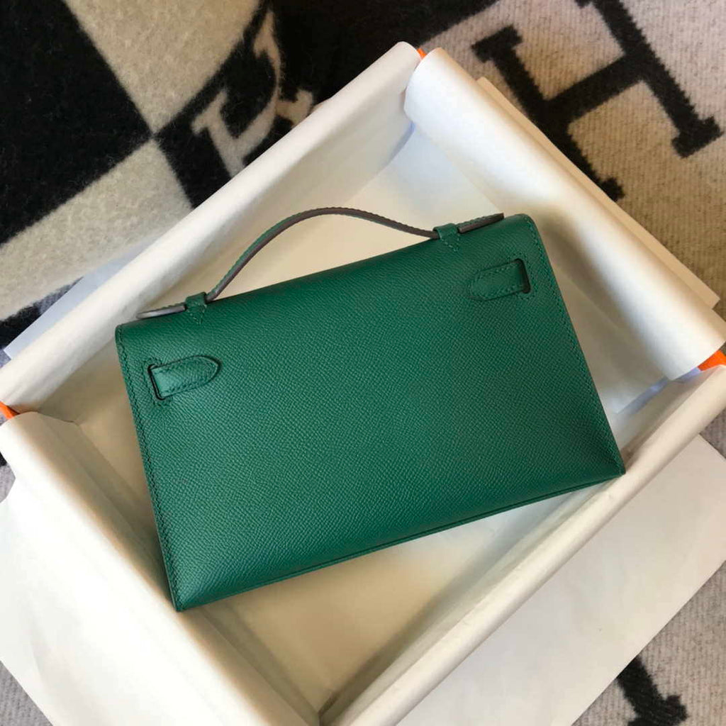 Hermes Mini Kelly Pouchette Epsom Leather H230242 Green
