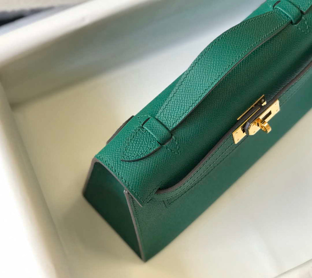 Hermes Mini Kelly Pouchette Epsom Leather H230242 Green