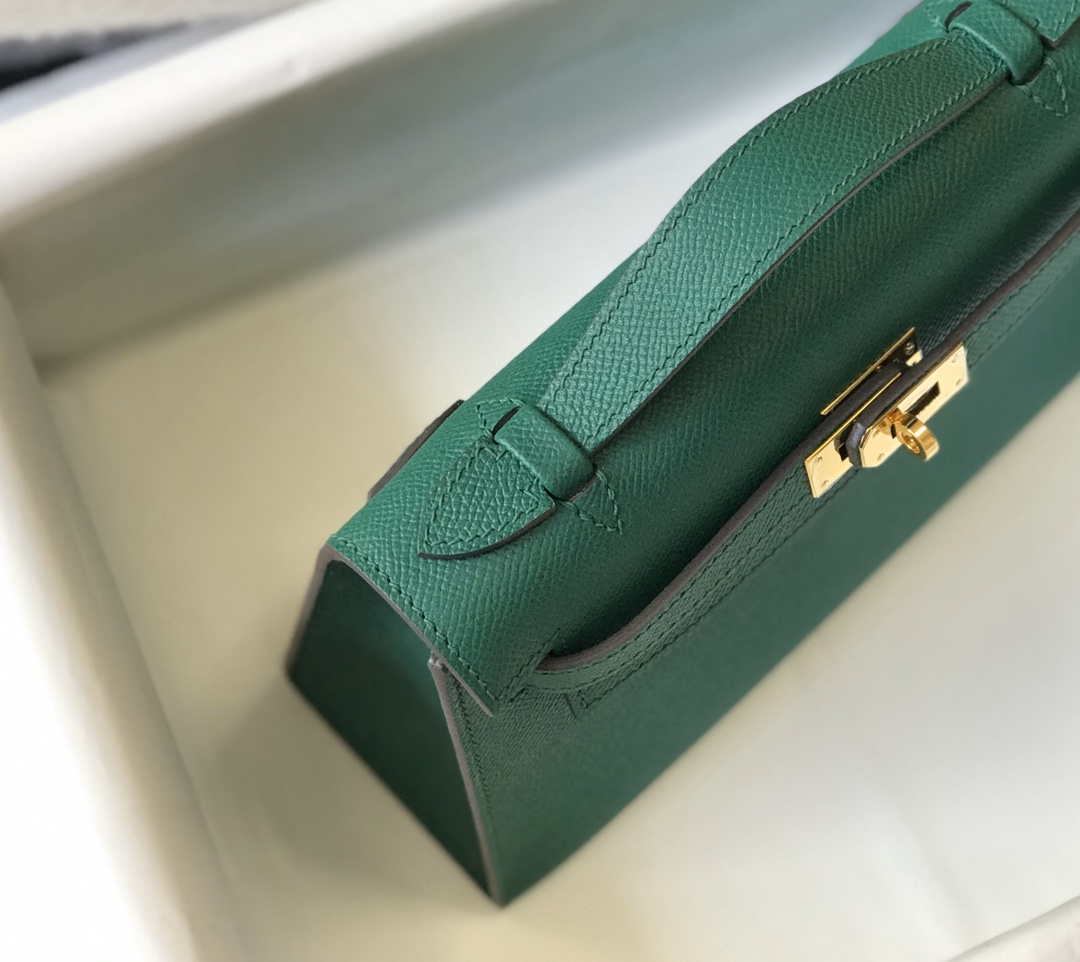 Hermes Mini Kelly Pouchette Epsom Leather H230242 Green
