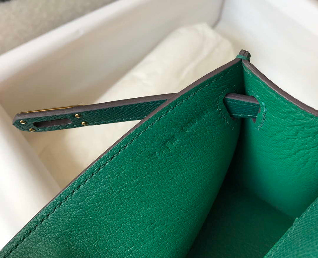 Hermes Mini Kelly Pouchette Epsom Leather H230242 Green