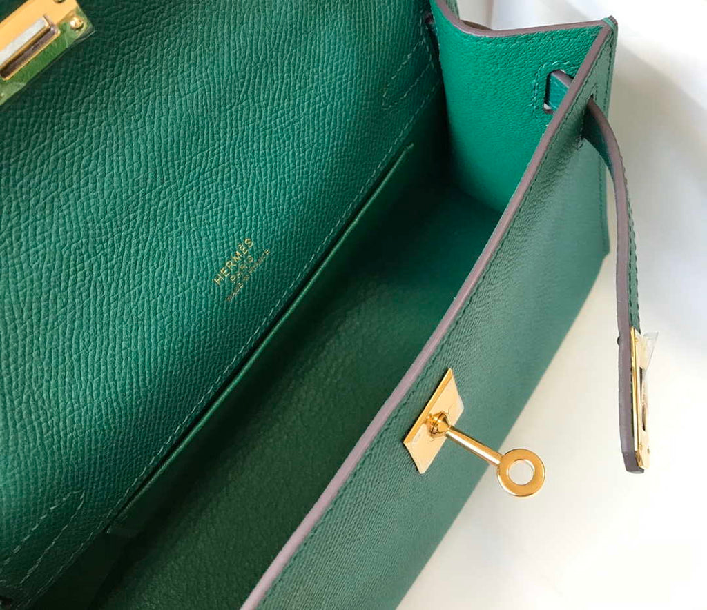 Hermes Mini Kelly Pouchette Epsom Leather H230242 Green
