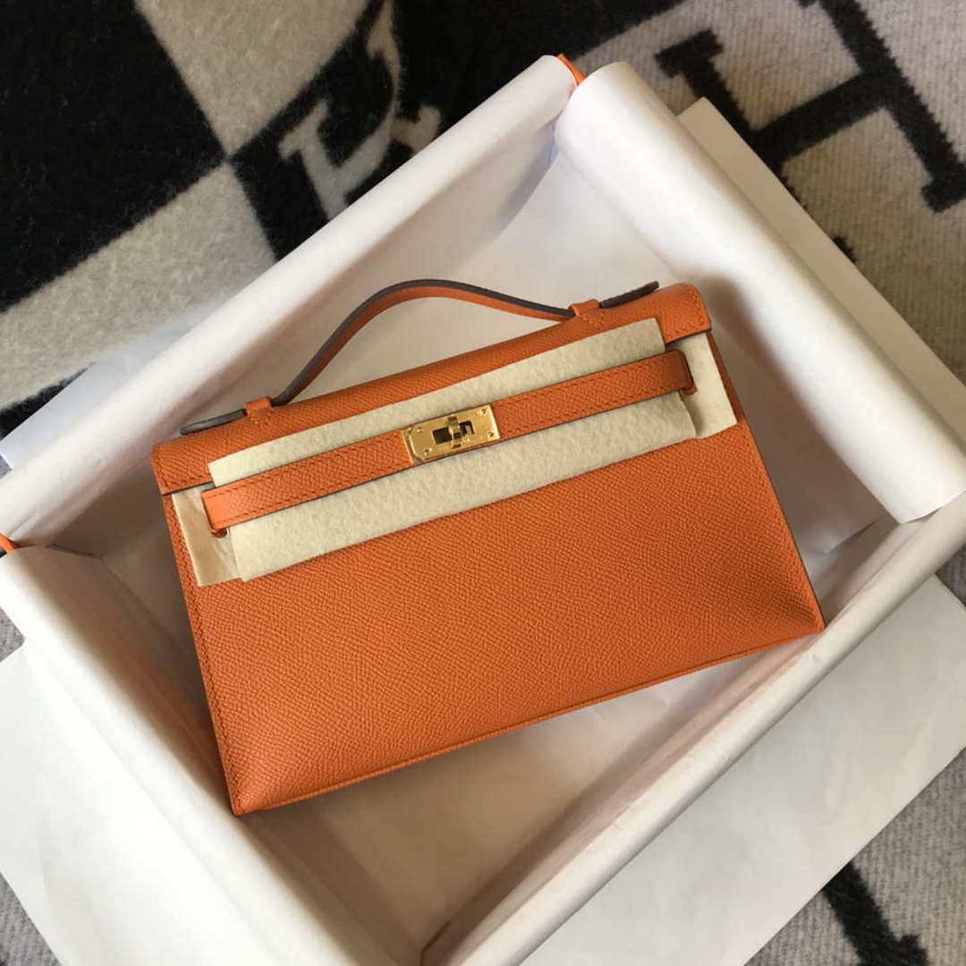 Hermes Mini Kelly Pouchette H230221 Orange