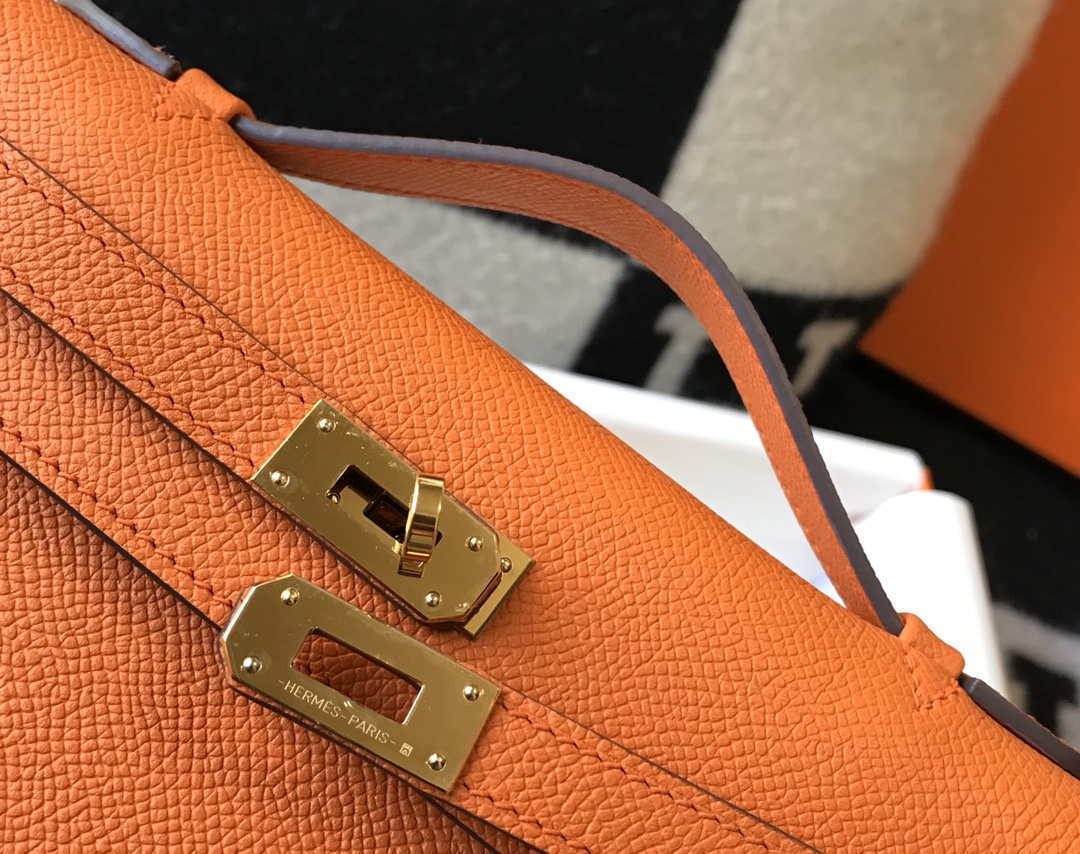 Hermes Mini Kelly Pouchette H230221 Orange