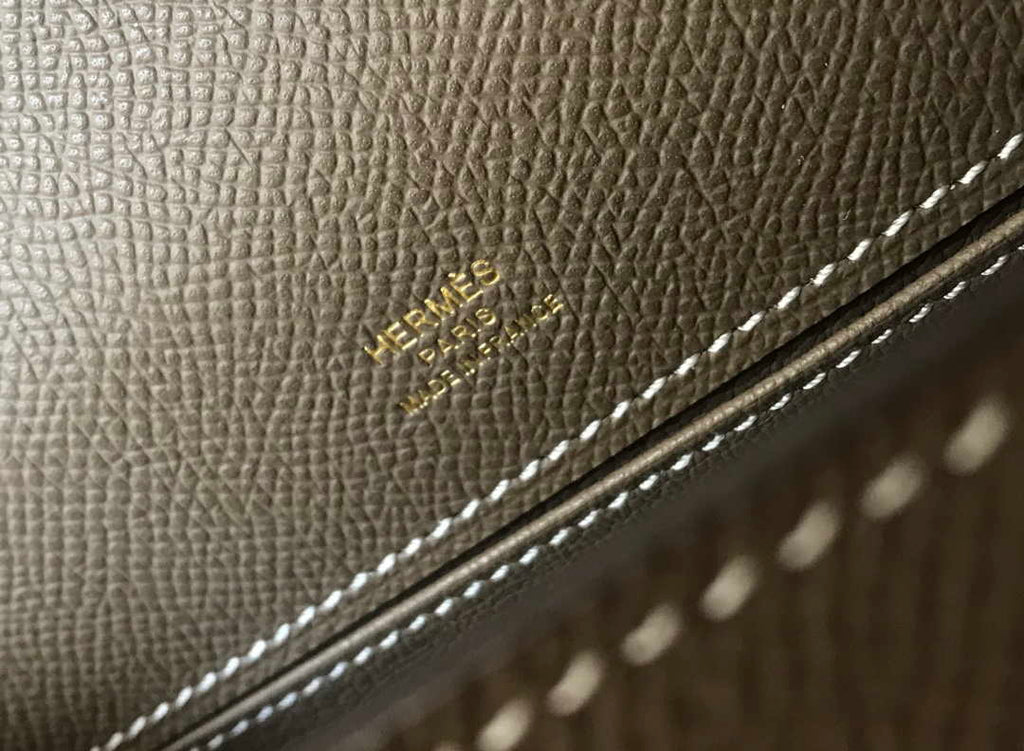Hermes Mini Kelly Pouchette H230223 Epsom Leather Elephant Grey