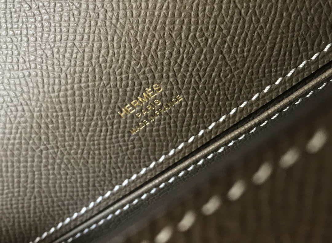 Hermes Mini Kelly Pouchette H230223 Epsom Leather Elephant Grey