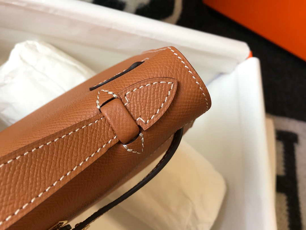 Hermes Mini Kelly Pouchette H230223 Epsom Leather Brown