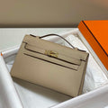 Hermes Mini Kelly Pouchette H230222 Epsom Leather Turtle Dove Grey - Default Title - View 1