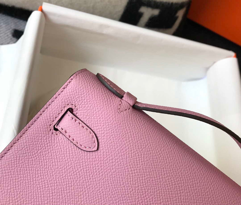 Hermes Mini Kelly Pouchette Epsom Leather H230226 Pink