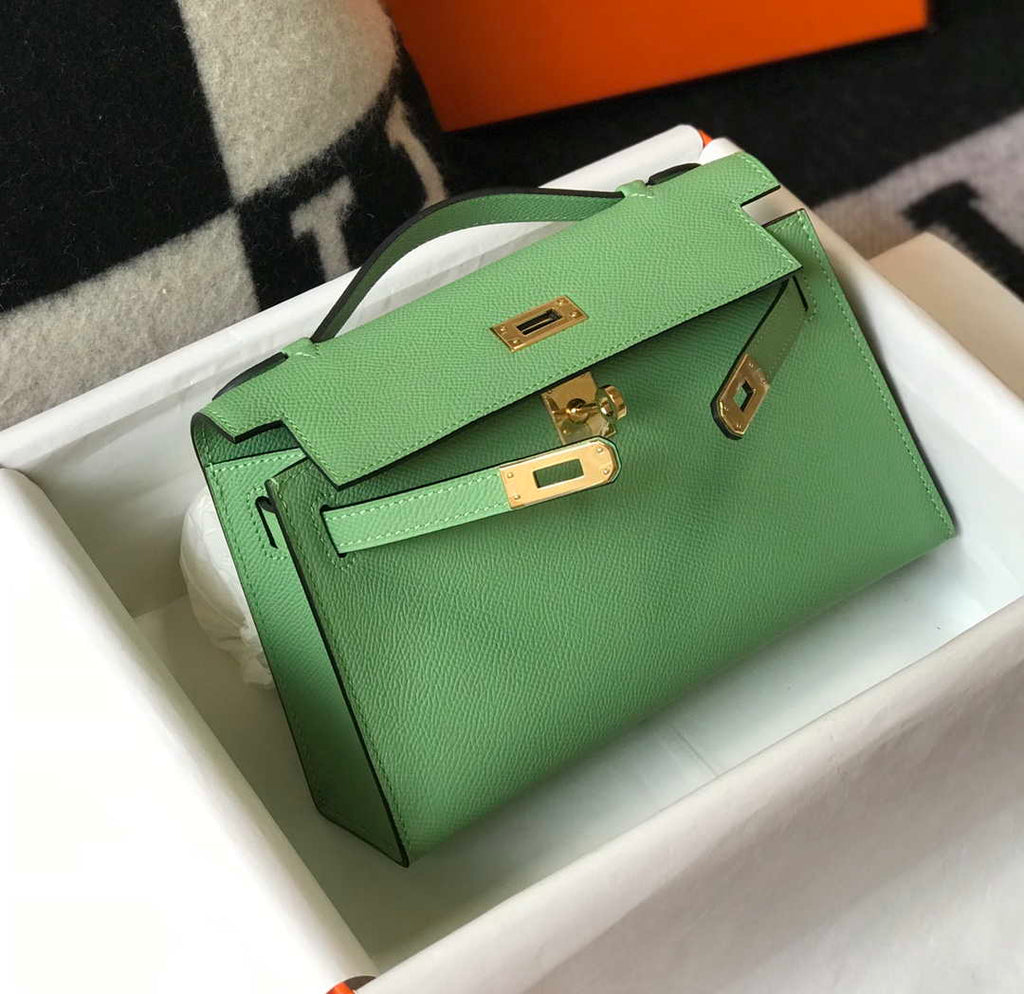 Hermes Mini Kelly Pouchette Epsom Leather H230229 Green