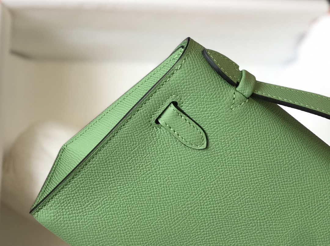 Hermes Mini Kelly Pouchette Epsom Leather H230229 Green - Default Title - View 6