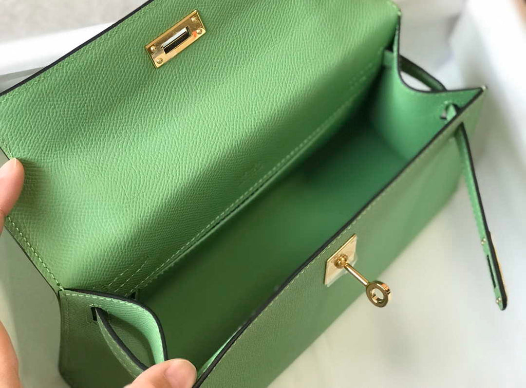 Hermes Mini Kelly Pouchette Epsom Leather H230229 Green