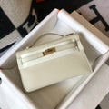 Hermes Mini Kelly Pouchette Epsom Leather H230230 White - Default Title - View 1