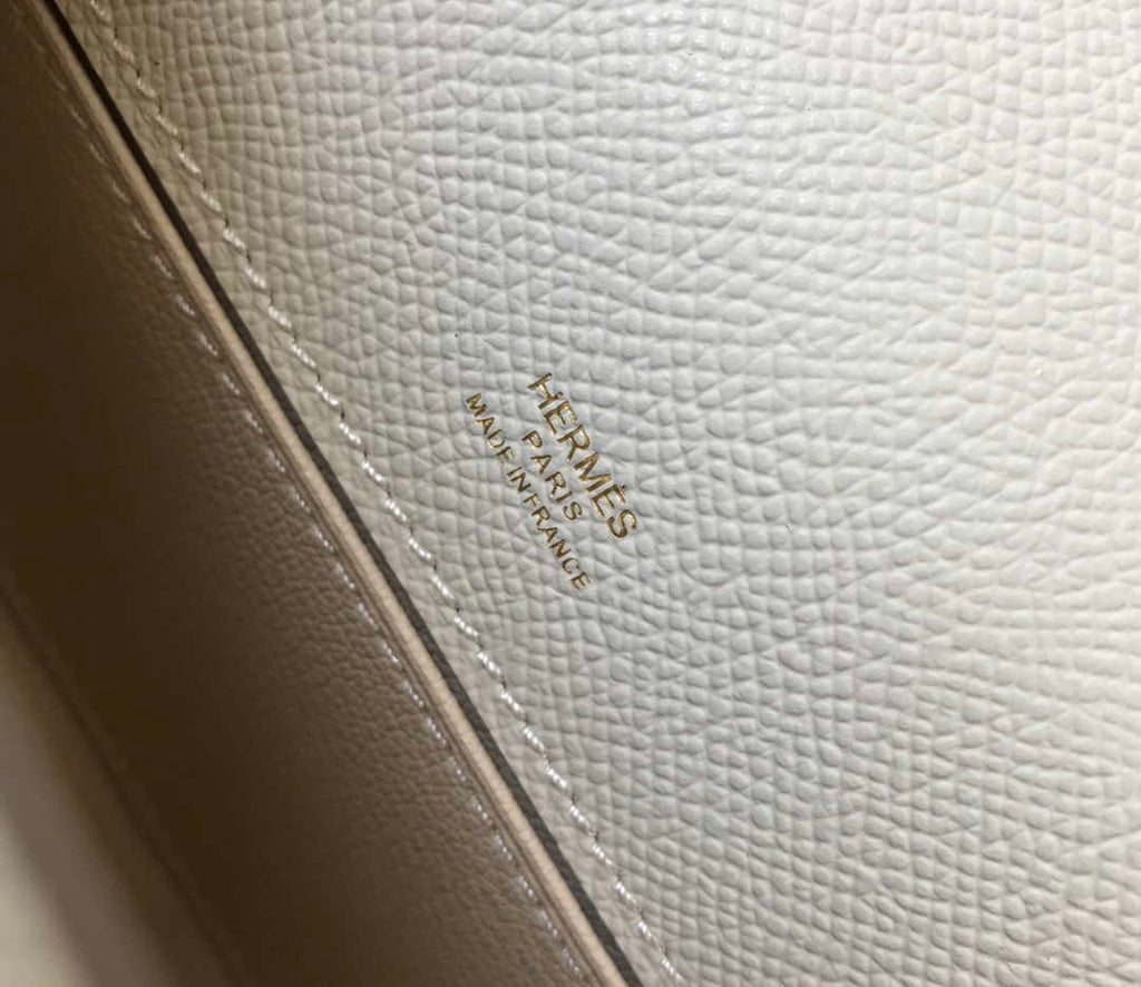 Hermes Mini Kelly Pouchette Epsom Leather H230230 White