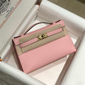 Hermes Kelly Pouchette Swift Leather clutch bag Gold H230251 - Default Title - View 1