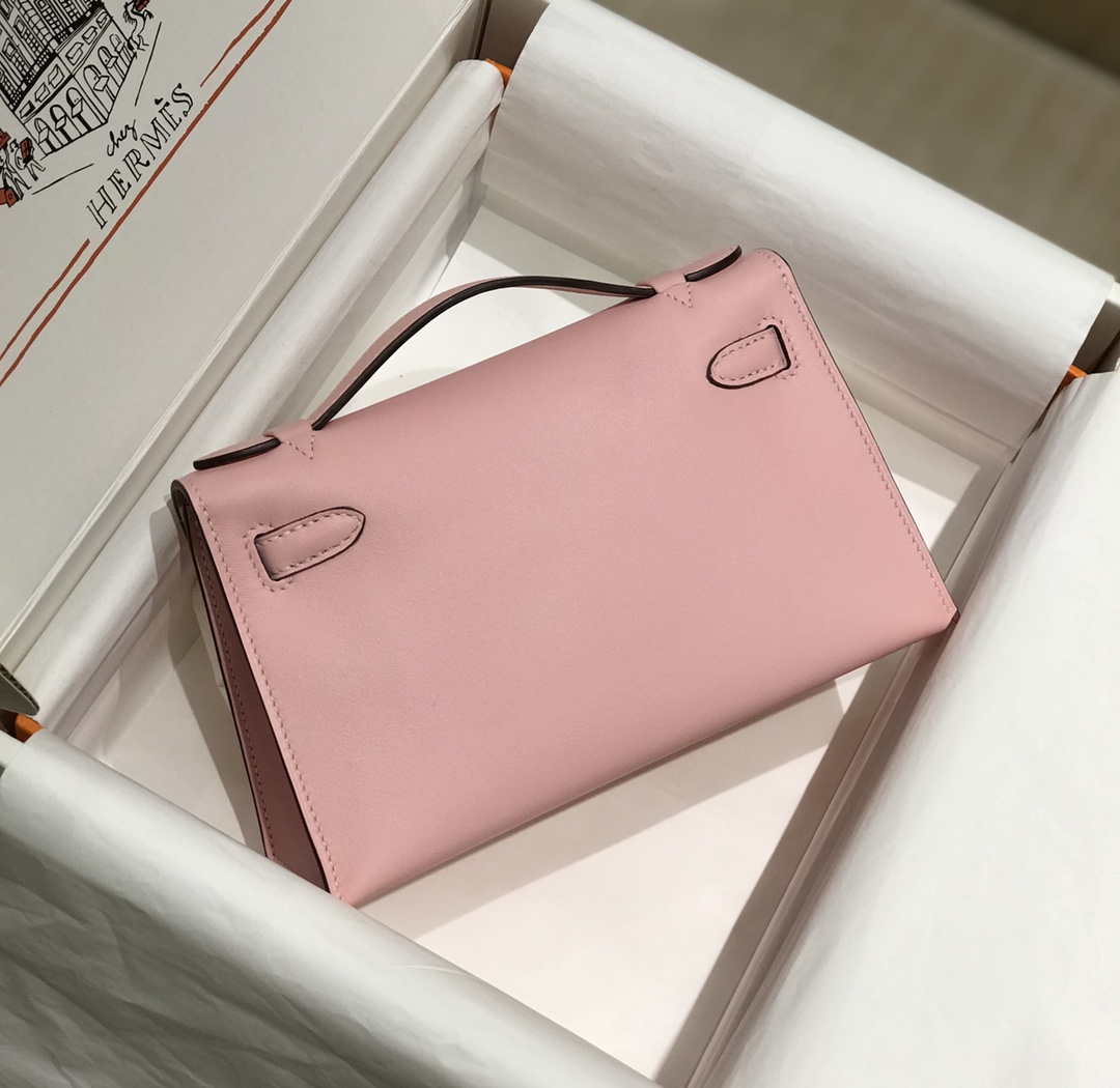 Hermes Kelly Pouchette Swift Leather clutch bag Gold H230251 - Default Title - View 2