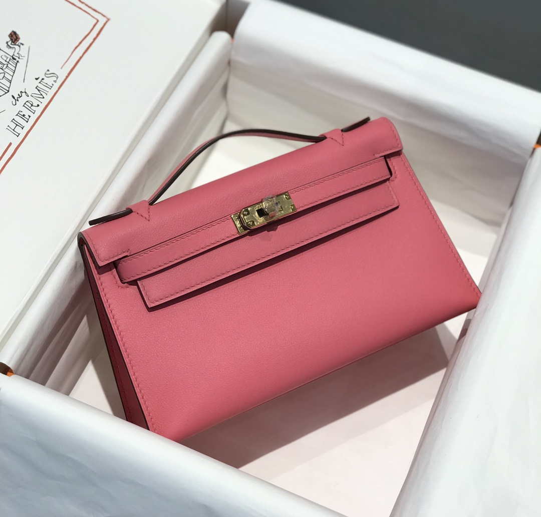 Hermes Mini Kelly Pouchette Swift Leather clutch bag Gold H230250 - Default Title - View 2