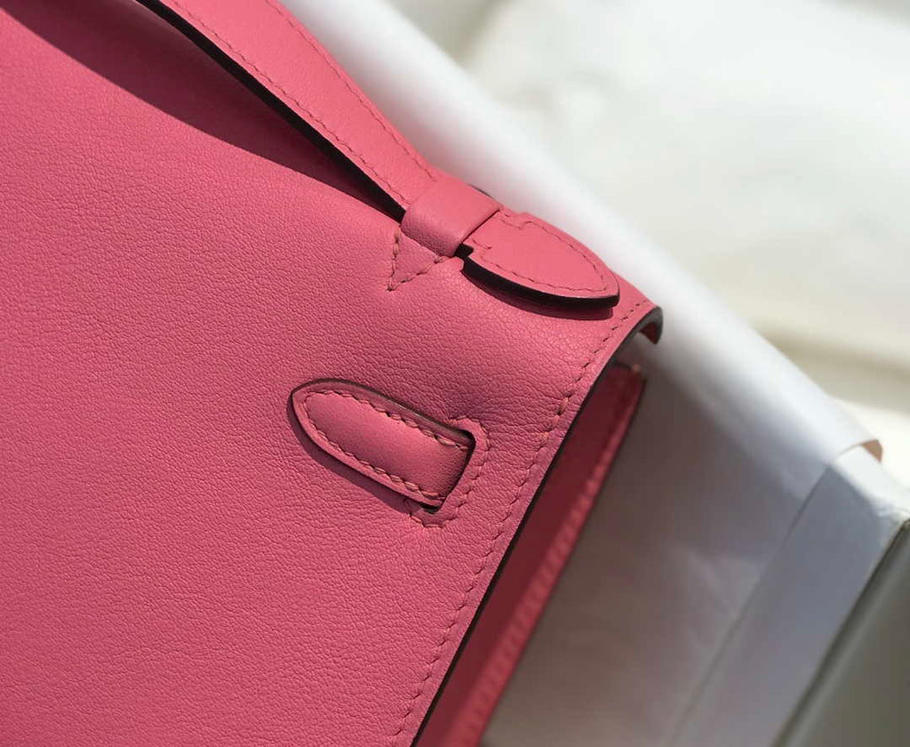 Hermes Mini Kelly Pouchette Swift Leather clutch bag Gold H230250