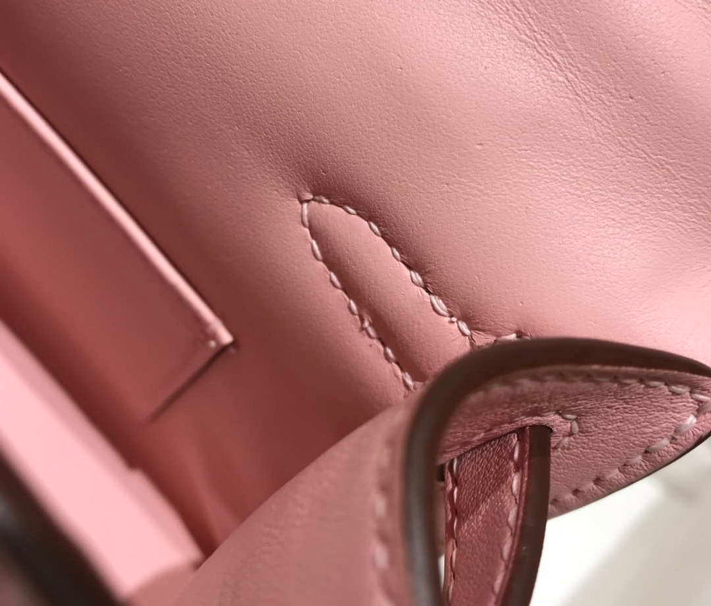 Hermes Mini Kelly Pouchette Swift Leather clutch bag Silver H230252