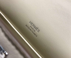 Hermes Mini Kelly Pouchette Swift Leather clutch bag Silver H230255 - Default Title - View 5