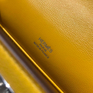 Hermes Kelly Pouchette Swift Leather clutch bag Silver H230257 - Default Title - View 6