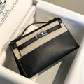 Hermes Kelly Pouchette Swift Leather clutch bag Silver H230258 - Default Title - View 1