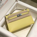 Hermes Kelly Pouchette Swift Leather clutch bag Silver H230260 - Default Title - View 1
