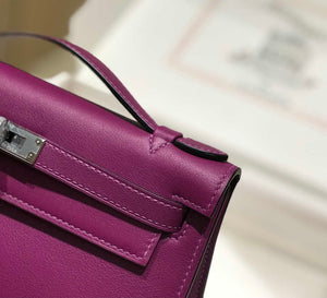 Hermes Kelly Pouchette Swift Leather clutch bag Silver H230261 - Default Title - View 5
